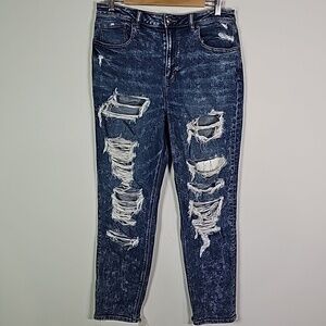 American Eagle size 12 stretch distressed style mom jeans